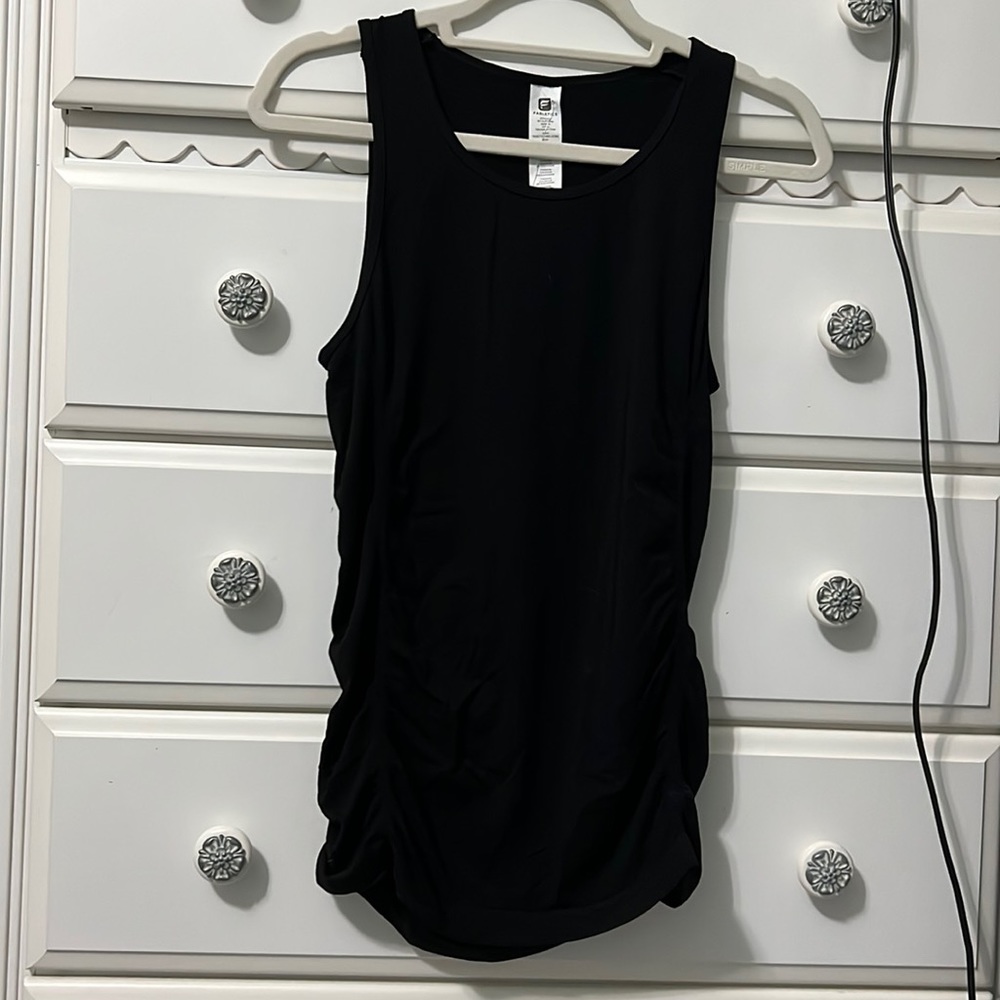 Black Kathie Seamless Tank from Fabletics with cinched sides